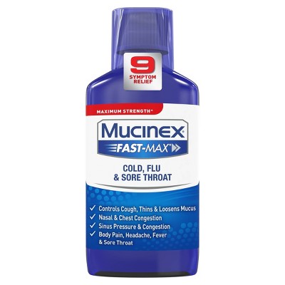 Mucinex Fast-Max Cold, Flu, & Sore Throat Relief Liquid - Acetaminophen - 6 fl oz