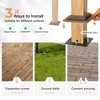 HAPPATIO 10' x13' Outdoor Retractable Pergola, Aluminum Wood Grain Pergola with Canopy, Arched Roof with Sun Shade Canopy - 3 of 4