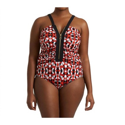 Women's Plus Size Lola Zip Front One Piece Swimsuit - Always for Me