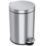 iTouchless Step Pedal Bathroom Trash Can with AbsorbX Odor Filter and Removable Inner Bucket 3 Gallon Round Stainless Steel