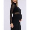 Women's Long Sleeve Bodycon Mesh Maternity Top | Motherhood Maternity - 3 of 4