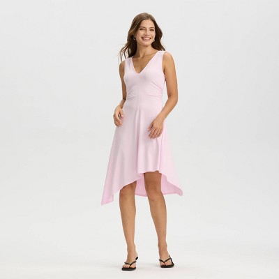 Женские платья A New Day Women's Sleeveless Asymmetrical Midi High-Low Dress - A New Day™ Pink Tulle M — фото 3