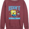Women's - Spongebob Squarepants - Kickin It Since 1999 -Women's French Terry Pullover Lightweight French Terry Wide Neck Long Sleeve Shirt - 2 of 4