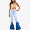 Anna-Kaci Classic Retro High Waist Long Denim Frayed Hem Bell Bottom Jeans - 3 of 4