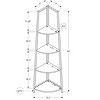 INFURNIC Decorative Bookshelf 4 Tier Corner Etagere with Fan Shaped Shelves and White Metal Frame, White, 17.5"*12.5"*59" - 2 of 4