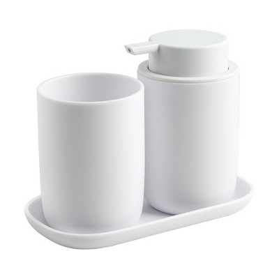 Dyiom Bathroom Accessories Set 6-Piece Plastic Gift Set, White