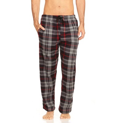 Microfleece Men’s PJ Plaid Pajama Pants with Pockets, Sizes Up to 3X