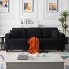 Sapphtopaz 86.6" Teddy Velvet Couch Sofa - Cushion Back & Seat with Removable Covers, 660 LBS Capacity, Cozy Furniture for Living Room & Home Spaces - 3 of 4