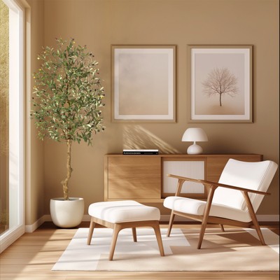 Olive Trees Artificial Indoor, 6FT Tall Olive Tree Plants, Faux Olive Tree with Realistic Trunk, Leaves, Fruits for Home Office Decor