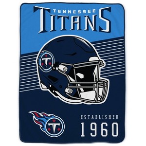 NFL Tennessee Titans Helmet Stripes Flannel Fleece Blanket - 1 of 3