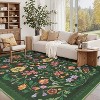 coucheta Multi-size Washable Retro Floral Area Rug for Living Room, Soft Non Slip Vintage Low Pile Stain Resistant Carpet, for Bedrom, Dining Room - 2 of 4