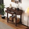 NicBex Elegant Corner-Curved Console Table for Entryway,Sofa Table with 2 Drawers & Bottom Shelf,Foyer Tables for Hallway,Study,Living Room - 2 of 4