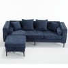 TiramisuBest 3 in 1 Pull Out Couch & L Shaped Sectional Sofa Chenille Convertible Storage Ottoman - 3 of 4