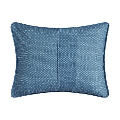 Full Blue Cotton Reversible Quilt Set