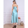 INSPIRE CHIC Women's Satin Sleeveless V Neck Spaghetti Strap Evening Party Maxi Dress - 3 of 4