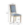 Set of 4 French Country Upholstered Dining Chairs with Cane Back and Rustic Wood Frame for Kitchen or Dining Room–Maison Boucle - 4 of 4