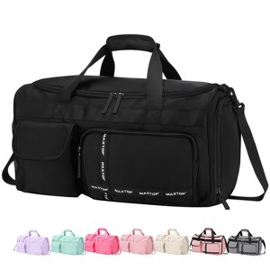 Large Gym Bag for Men Women with Shoe Compartment Wet Dry Separation Black Carry on Duffle Bag - 1 of 4