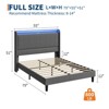Multifunctional Bed Frame with Charging Station and LED Lights, Upholstered Headboard, 10 Inch Height Platform Bed with Storage Shelves - 2 of 4