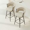 Resenkos Counter Bar Stools, Counter Stool,360��Swivel Bar Chairs set of 2 with Backrest, Metal Leg Modern Luxury Kitchen Chair,Beige White - 4 of 4