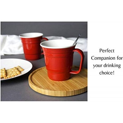 Red Ceramic 12 Oz Reusable Coffee Mug with Handle