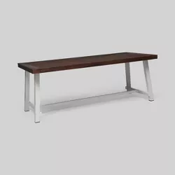 Carlisle Rectangle Acacia and Iron Patio Dining Table - Christopher Knight Home