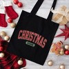 City Creek Prints Varsity Christmas Season Canvas Tote Bag - 15x16 - Black - 2 of 2