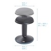 ECR4Kids Sitwell Wobble Stool with Cushion, Adjustable Height - 2 of 4