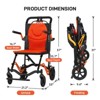 Lightweight Foldable Steel Transport Wheelchair，18 lbs with Removable Flip Armrests and Swing Footrests, 220 lbs Capacity for Travel - 2 of 4