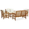 vidaXL 5-Piece Patio Set - Solid Acacia Wood Lounge Furniture with Cushions - Outdoor Garden, Patio Living - Includes Chairs, Benches and Coffee Table - 2 of 4