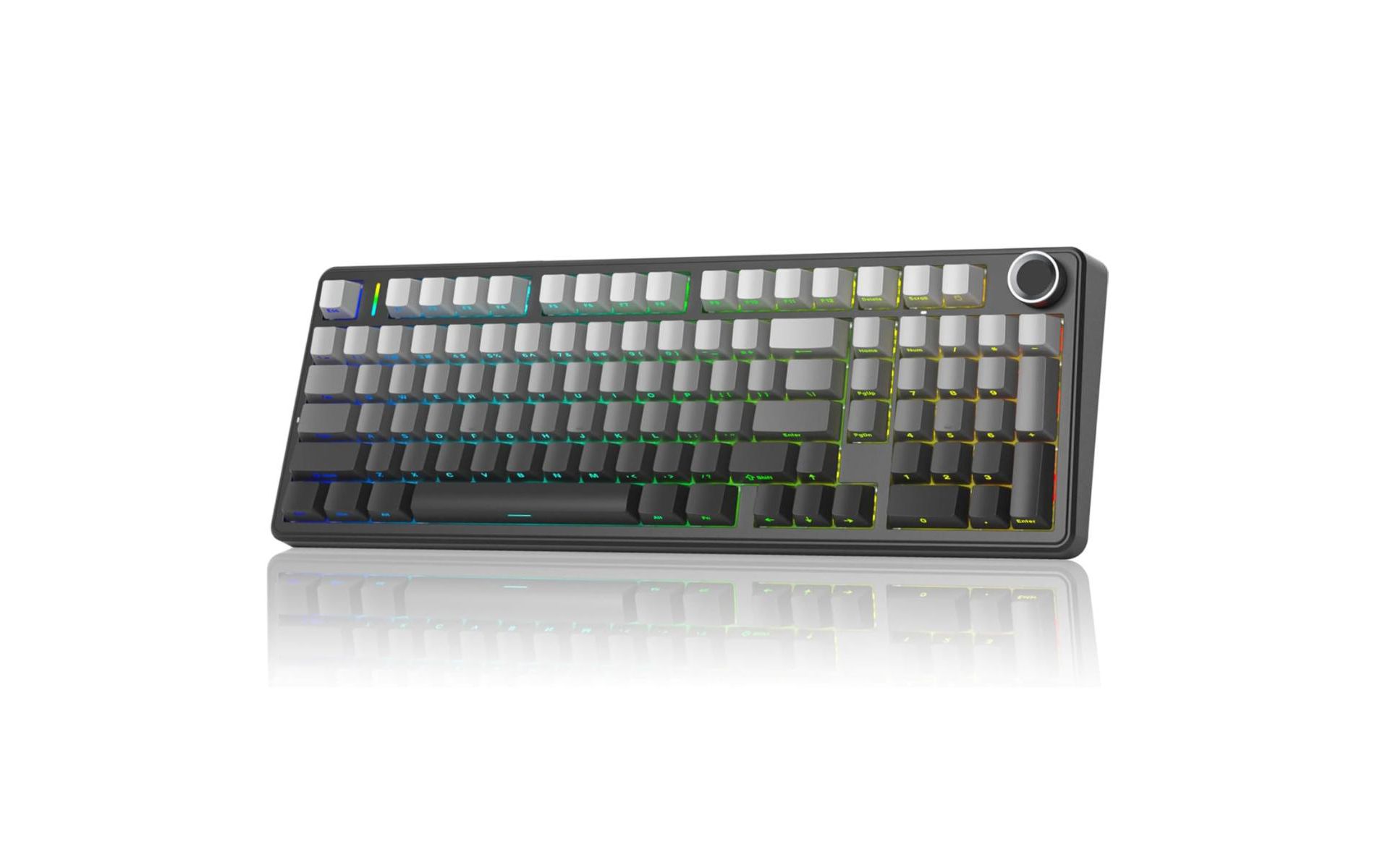 AULA F99 Pro, 99-Key, Wireless, Hot Swappable, Mechanical Gaming Keyboard, RGB, 5-Layer Padding, 8000 mAh Battery, Knob