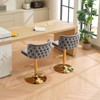 CAVINAS 25"-33"Swivel Bar Stools with Back Tufted,Set of 2,Upholstery Counter Height Barstools with Footrest,Adjustable Seat Height,PU Leather - 2 of 4