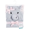Hudson Baby Infant Girl Rayon from Bamboo Animal Hooded Towel, Floral Elephant, One Size - 2 of 2