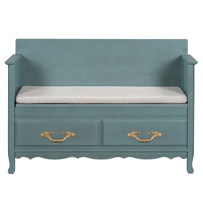 Infurnic Decorative Storage Cabinets Shoe Bench with Removable Cushion, Hidden Storage for Entrance and Living Room, Blue, 42"*17.5"*29.9"