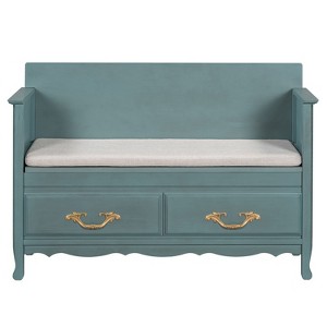 Infurnic Decorative Storage Cabinets Shoe Bench with Removable Cushion, Hidden Storage for Entrance and Living Room, Blue, 42"*17.5"*29.9" - 1 of 4