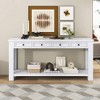 ORRD Rustic Chic Sofa Table with 4 Drawers & Bottom Shelf - 63" Entryway Console Table, Solid Wood, Farmhouse Hallway Storage（Blue） - 2 of 4
