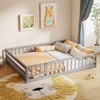 Costway Full Size Floor Bed with Full Length Safety Guardrails & Door for Boys, Girls Pink/Mint Sky/Icy Aqua/Gray/White/Natural - 4 of 4