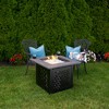 Endless Summer Charles 30 Inch Square Outdoor UV Printed 50,000 BTU LP Gas Fire Pit​ Table with Faux Concrete Mantel and Stamped Steel Base - 2 of 4