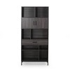 TOAOTBNBO 8 Cube Storage Organizer, Wide Bookshelves with 2 Doors and 1 Drawer, Tall Book Shelf for Living Room, Gray - 2 of 4