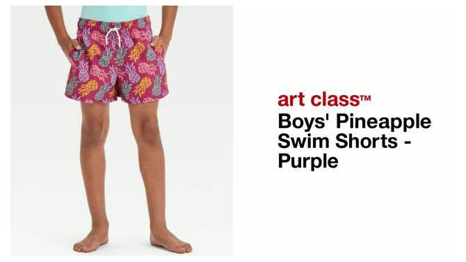 Boys' Pineapple Swim Shorts - art class™ Purple, 2 of 5, play video
