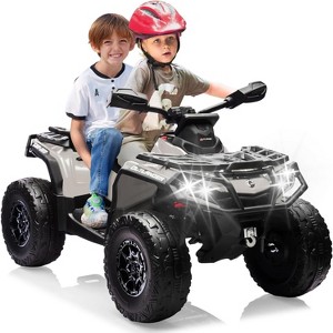 2 Seater Ride On Car, 24V Licensed Can-Am Electric ATV Car for Kids, 4 Wheeler Electric Toy Car with Bluetooth, Led, 5 Mph Max Speed, Grey - 1 of 4