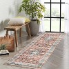 Washable Boho Area Rug, Non-Slip Low Pile Vintage Carpet, Soft Accent Floor Cover for Living Room or Bedroom - 2 of 4
