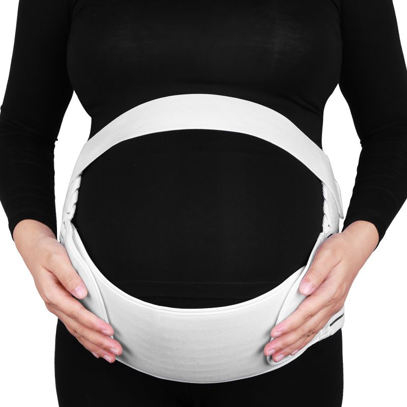 Unique Bargains Maternity Support Belt Pregnancy Waist Abdomen Belly Back Brace Band White, 1 of 9