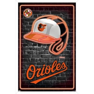Trends International MLB Baltimore Orioles - Neon Helmet 23 Framed Wall Poster Prints - 1 of 4