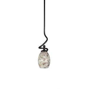 Toltec Lighting Capri 1 - Light Pendant in  Dark Granite with 5" Natural Fusion Shade - 1 of 1