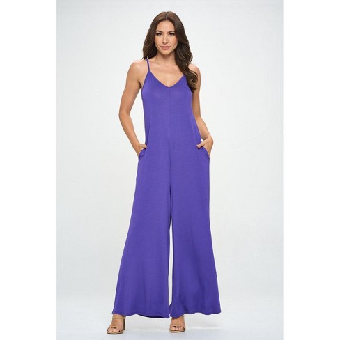 West K Women's Alaiya Knit Strappy Jumpsuit - Large - Purple : Target