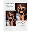AI'MAGE Bikini Set for Women Ruched High Waisted Two Piece Swimsuit Twist Front Cut Out Adjustable Straps Bathing Suit - 2 of 3
