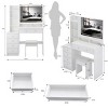 40.2" Vanity Table with Touch Tri-Color Sliding LED Mirror,Cushioned Stool and Storage Drawers for Bedroom–The Pop Home - 4 of 4