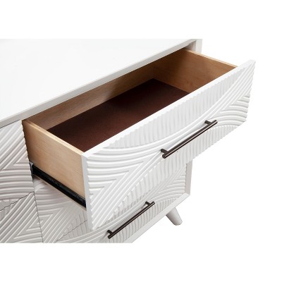 Transitional White Mahogany 2-Drawer Nightstand, 22" W x 26" H