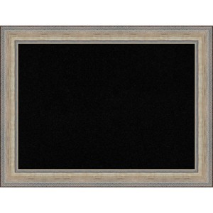 33"x25" Wood Frame Black Cork Board Fleur Champagne Silver - Amanti Art: Bulletin Board, Cork Material, Wall Mount, No Choking Hazard - 1 of 4
