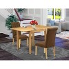 HomeStock 3-Piece Natural Brown Oak Finish Solid Wood Top Dining Table Set - 2 of 4